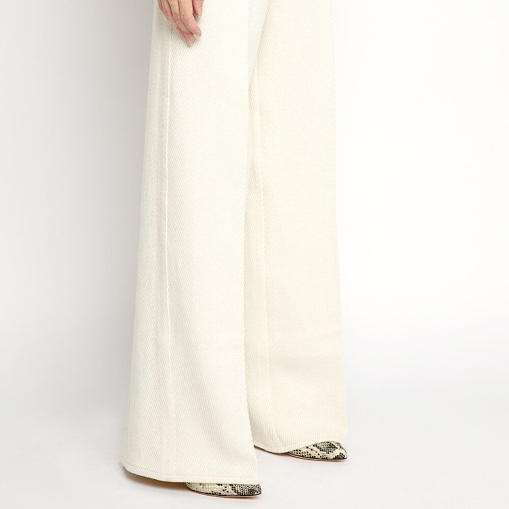 FORTE FORTE Wide Leg Pant in Ivory - Picture 3 of 7